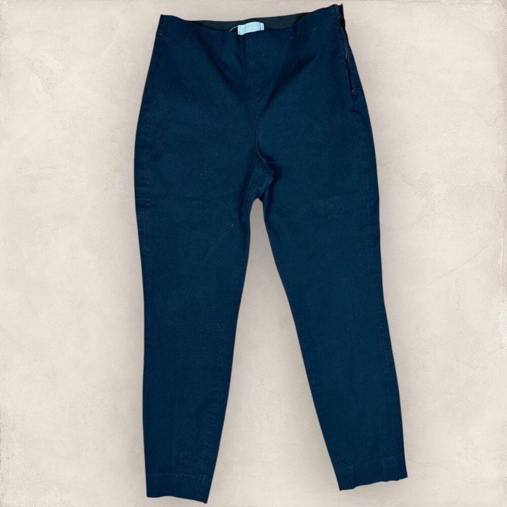 Everlane The Curvy Side Zip Stretch Cotton Pant Crop High Waist Navy Blue Size 8